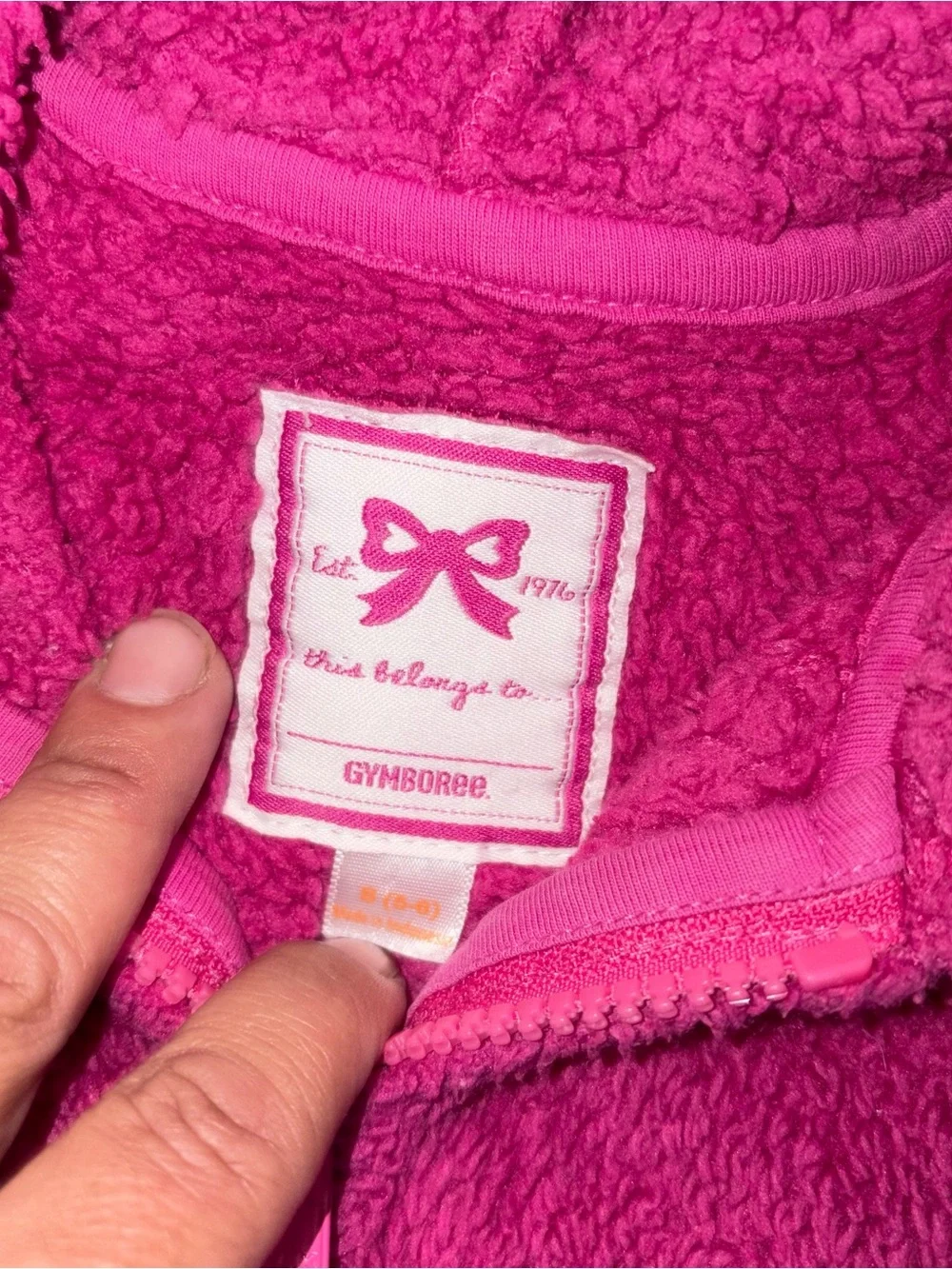 Gymboree girls Pink Sherpa zip up hoodie Sz 5-6